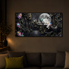 Divine Lord Little Krishna Modern Luxury Backlight Horizontal Wall Art