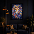 Imperial Lion Majesty Modern Luxury Backlight Vertical Wall Art