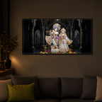 Spiritual Shree Radha Krishna Modern Luxury Backlight Horizontal Wall Art