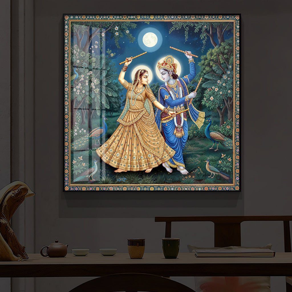 Radha Krishna Definition Of Love Modern Luxury Backlight Square Wall Art
