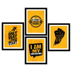 Fitness Motivation Quotes Premium Wall Frame Set of Four