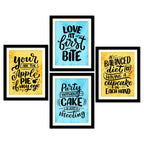 Food Lover Quotes Premium Wall Frame Set of Four
