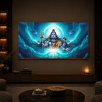 Cosmic Shiva Modern Luxury Backlight Horizontal Wall Art