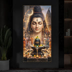 Lord Shiva Modern Luxury Backlight Vertical Wall Art