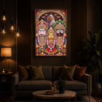 Blessings Of Lord Jagannath Modern Luxury Backlight Vertical Wall Art