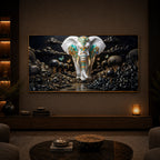 Majestic Elephant Modern Luxury Backlight Horizontal Wall Art