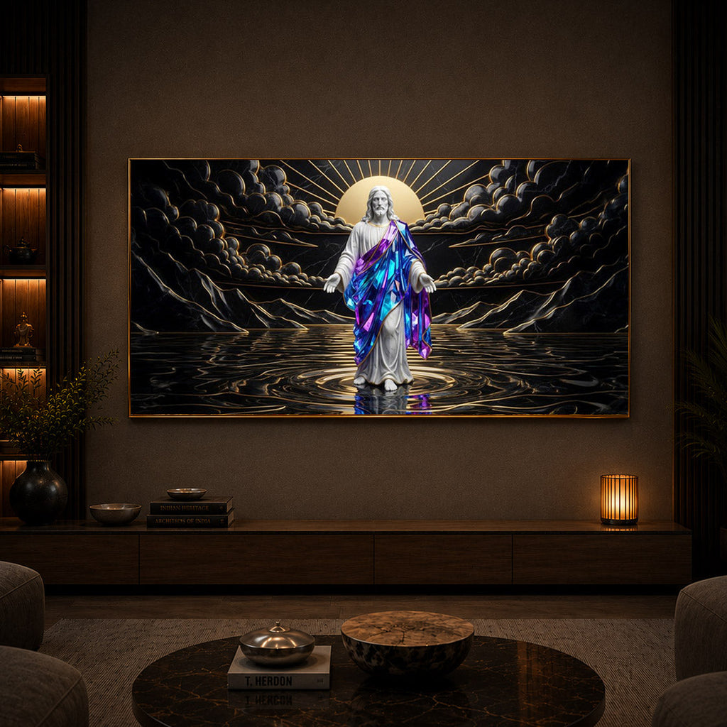Jesus Christ Modern Luxury Backlight Horizontal Wall Art