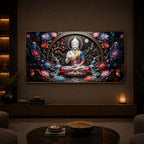 Colorful Buddha Modern Luxury Backlight Horizontal Wall Art