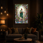 Divine Good Shepherd Jesus Modern Luxury Backlight Vertical Wall Art