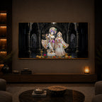 Spiritual Shree Radha Krishna Modern Luxury Backlight Horizontal Wall Art