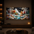 Mountain Serenity Modern Luxury Backlight Horizontal Wall Art