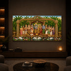 Hindu Deities Srinivasa Kalyanam Modern Luxury Backlight Horizontal Wall Art