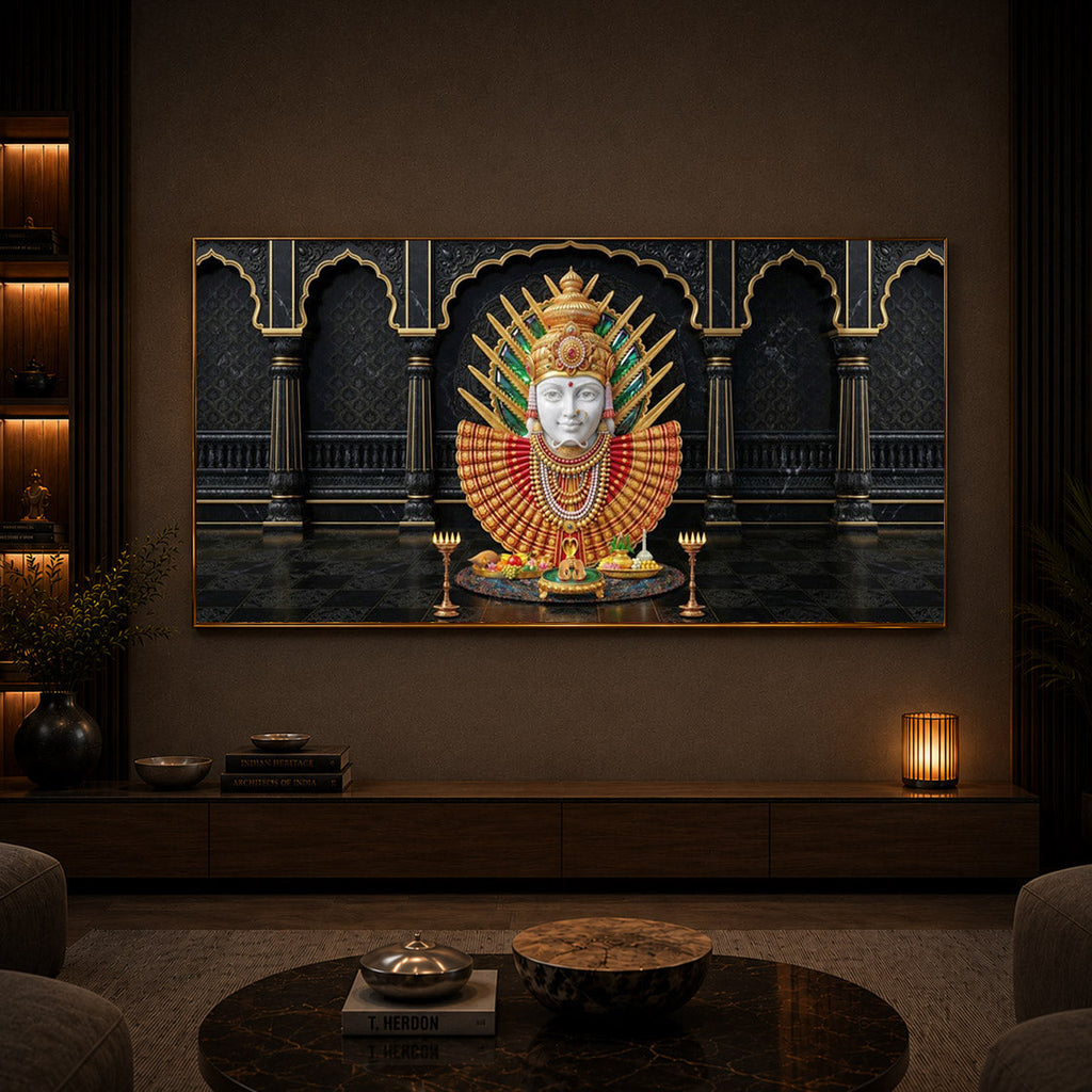 Goddess Renuka Modern Luxury Backlight Horizontal Wall Art