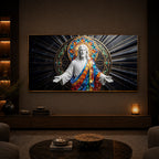 Divine Jesus Modern Luxury Backlight Horizontal Wall Art
