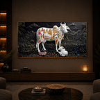 Decorative Kamdhenu Modern Luxury Backlight Horizontal Wall Art