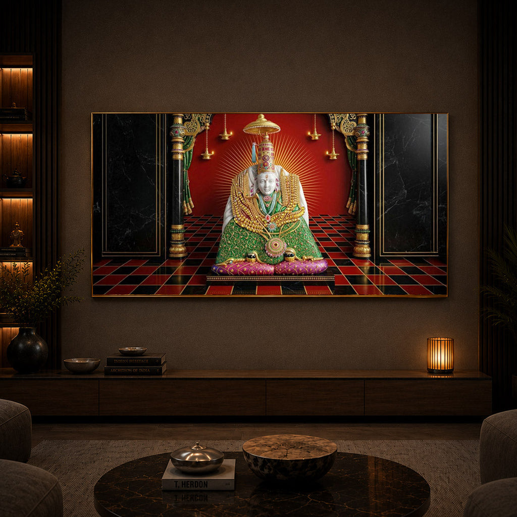 Shri Tulja Bhavani Modern Luxury Backlight Horizontal Wall Art