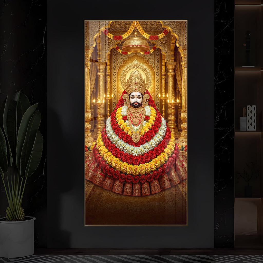 Khatu Shyam Baba Modern Luxury Backlight Vertical Wall Art