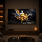 Embedded Buddha Modern Luxury Backlight Horizontal Wall Art