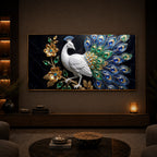 Peacock Modern Luxury Backlight Horizontal Wall Art