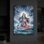 Ardhanarishvara Modern Luxury Backlight Vertical Wall Art