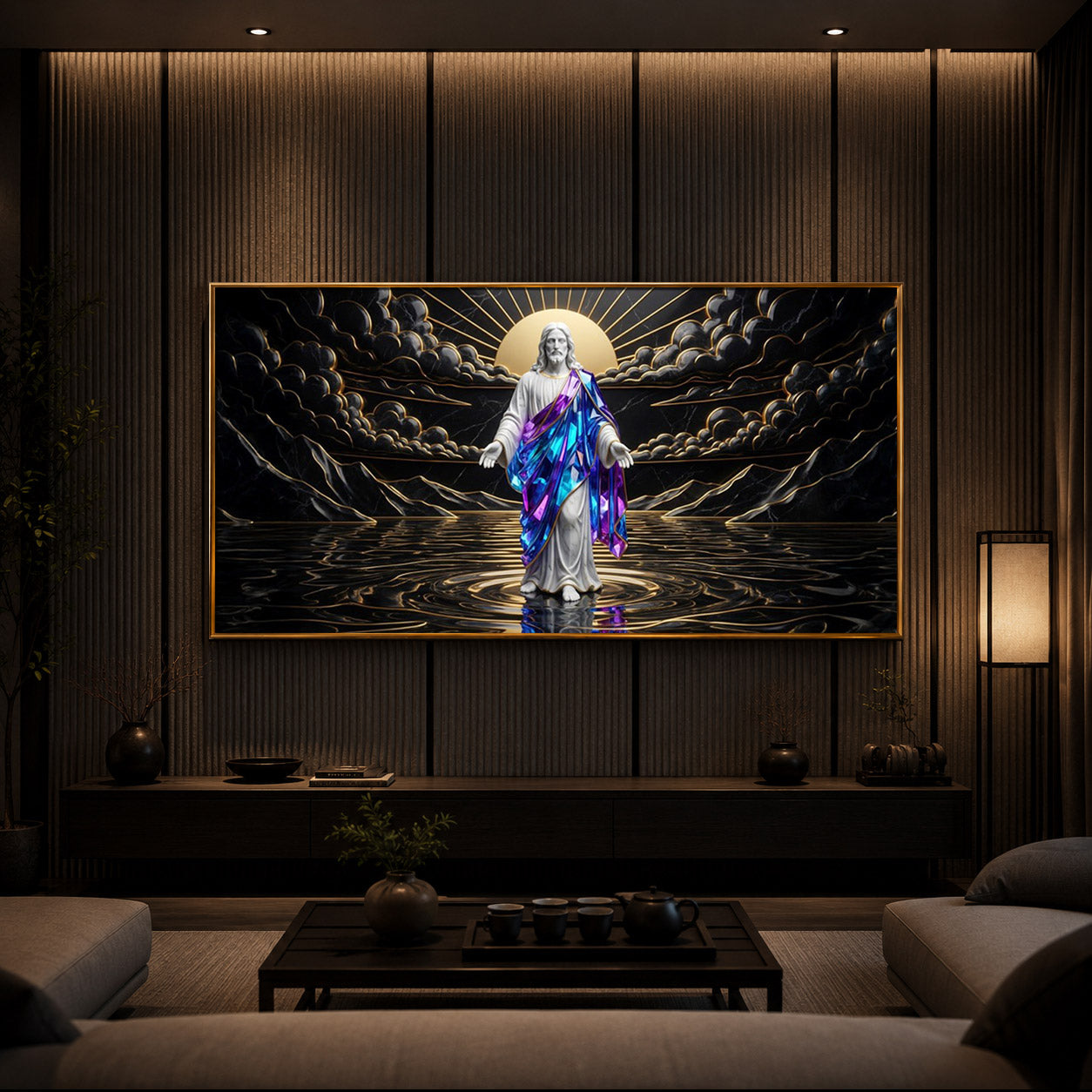 Jesus Christ Modern Luxury Backlight Horizontal Wall Art