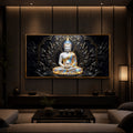 Meditating Buddha Ji Modern Luxury Backlight Horizontal Wall Art
