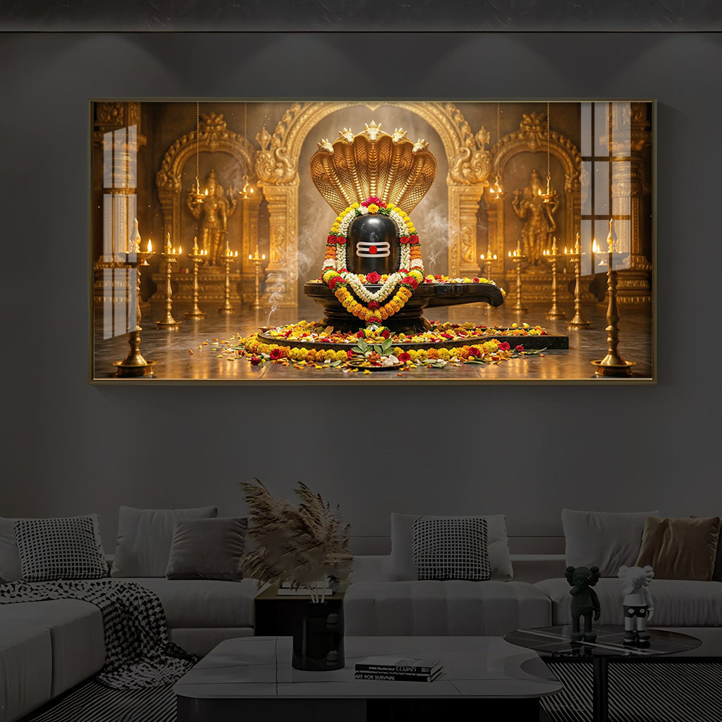 Bholenath Ji Modern Luxury Backlight Horizontal Wall Art