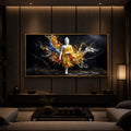 Embedded Buddha Modern Luxury Backlight Horizontal Wall Art