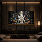 Divine Lord Ganesha Modern Luxury Backlight Horizontal Wall Art