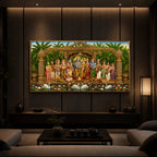 Hindu Deities Srinivasa Kalyanam Modern Luxury Backlight Horizontal Wall Art