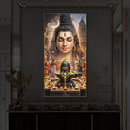 Lord Shiva Modern Luxury Backlight Vertical Wall Art