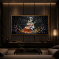 Hindu Deity Radha Krishna Modern Luxury Backlight Horizontal Wall Art