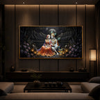 Hindu Deity Radha Krishna Modern Luxury Backlight Horizontal Wall Art