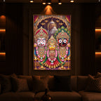 Blessings Of Lord Jagannath Modern Luxury Backlight Vertical Wall Art