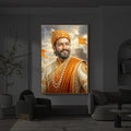 King Of Maratha Chhatrapati Shivaji Maharaj Modern Luxury Backlight Vertical Wall Art