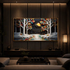 Tree Of Life Modern Luxury Backlight Horizontal Wall Art