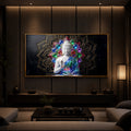 Meditating Buddha Modern Luxury Backlight Horizontal Wall Art
