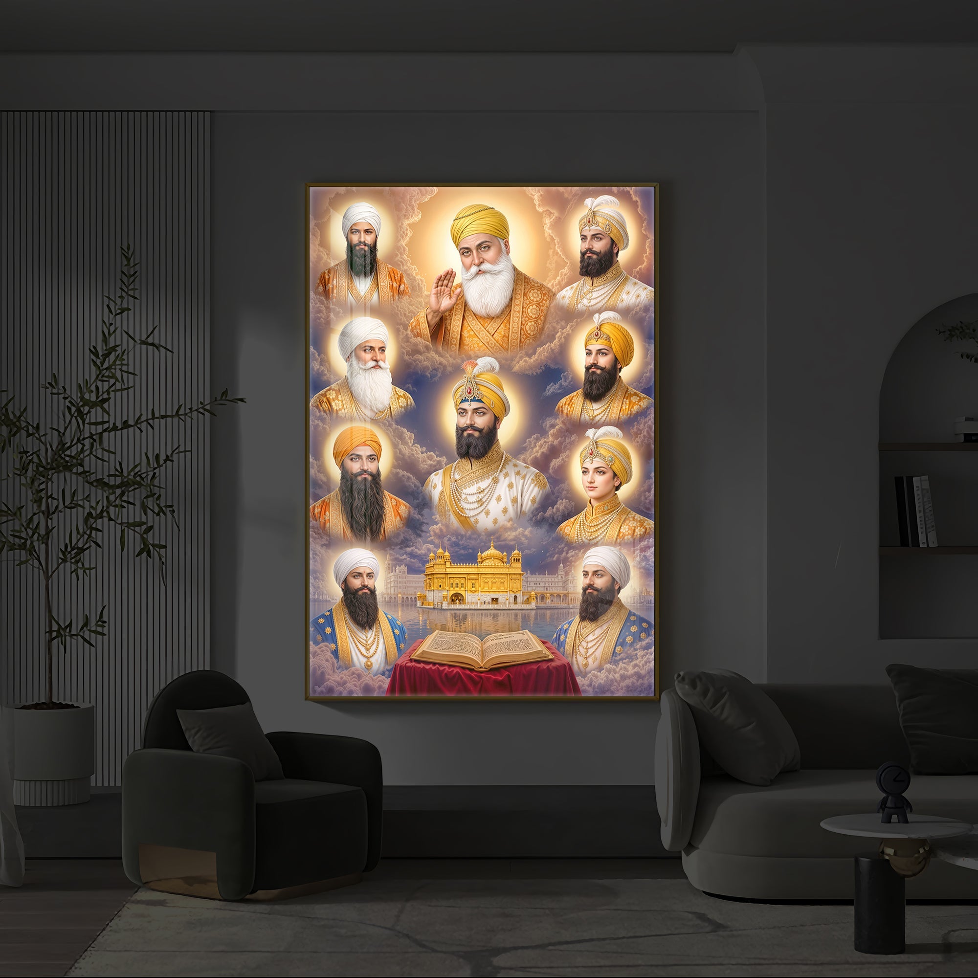 Guru's Essence Modern Luxury Backlight Vertical Wall Art