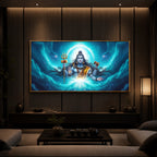 Cosmic Shiva Modern Luxury Backlight Horizontal Wall Art