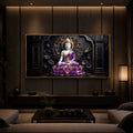 Buddha In Purple Robes Modern Luxury Backlight Horizontal Wall Art