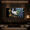 Peacock Modern Luxury Backlight Horizontal Wall Art