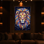 Imperial Lion Majesty Modern Luxury Backlight Vertical Wall Art