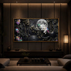 Divine Lord Little Krishna Modern Luxury Backlight Horizontal Wall Art