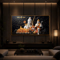 Lord Ram With Lord Hanuman Modern Luxury Backlight Horizontal Wall Art