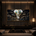 Majestic Elephant Modern Luxury Backlight Horizontal Wall Art