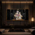 Spiritual Shree Radha Krishna Modern Luxury Backlight Horizontal Wall Art