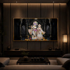 Spiritual Shree Radha Krishna Modern Luxury Backlight Horizontal Wall Art