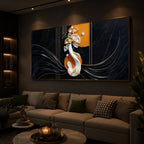 Black & Bold Modern Luxury Backlight Horizontal Wall Art
