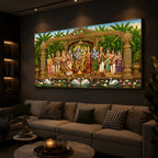 Hindu Deities Srinivasa Kalyanam Modern Luxury Backlight Horizontal Wall Art
