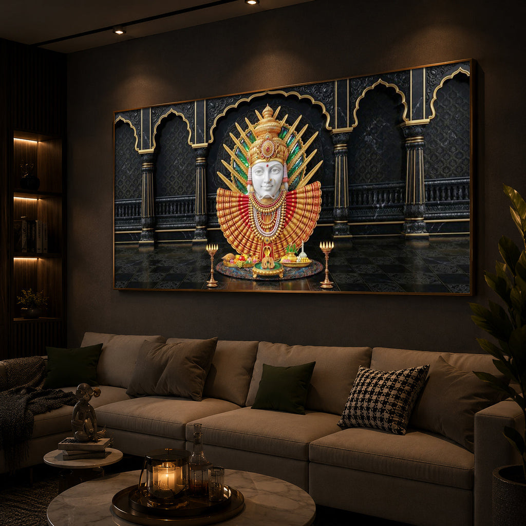 Goddess Renuka Modern Luxury Backlight Horizontal Wall Art